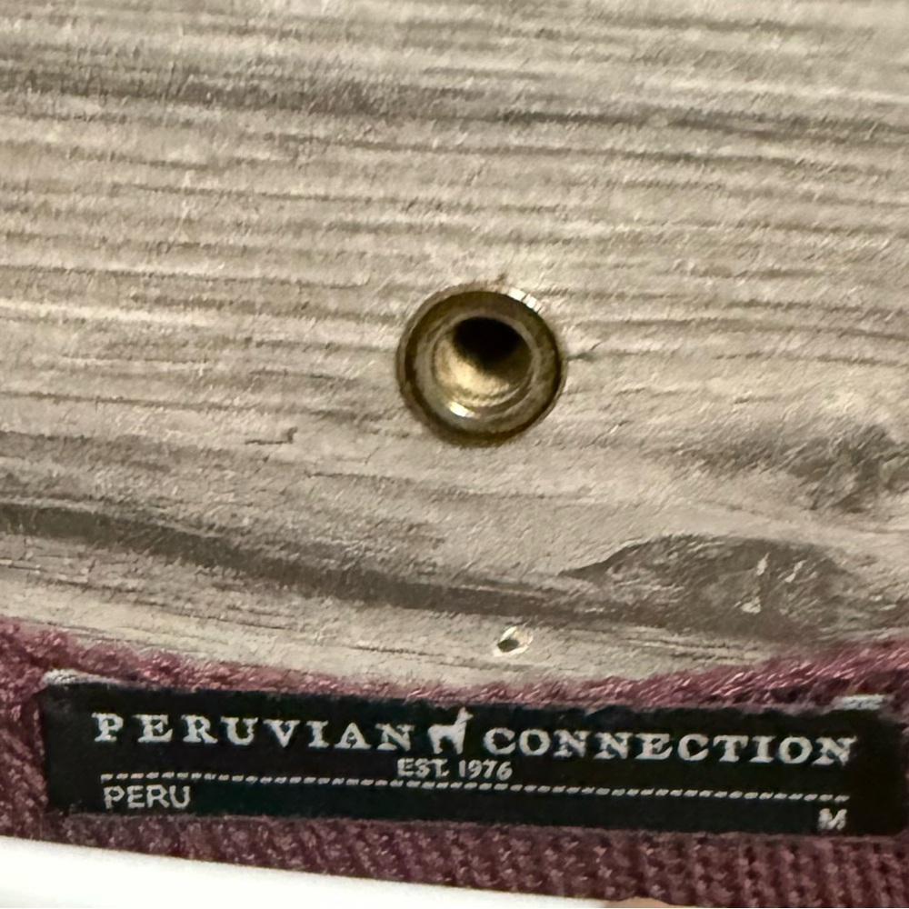 Peruvian Connection maroon 100% Pima cotton midi dress - Picture 7 of 8